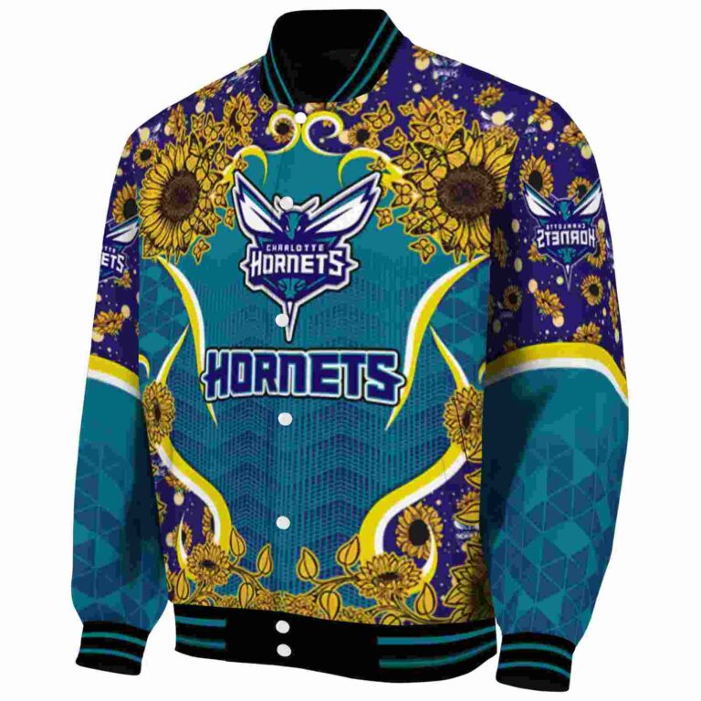 charlotte hornets sunflower bloom teal yellow jacket best selling