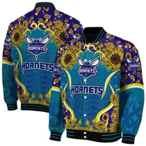 charlotte hornets sunflower bloom teal yellow jacket fashion forward