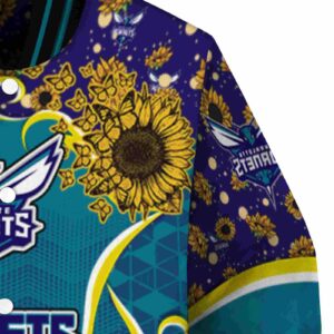 charlotte hornets sunflower bloom teal yellow jacket premium grade