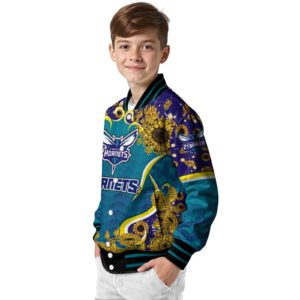 charlotte hornets sunflower bloom teal yellow jacket trendy
