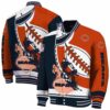 chicago bears baseball stitching orange white jacket fashion forward