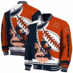 chicago bears baseball stitching orange white jacket best selling