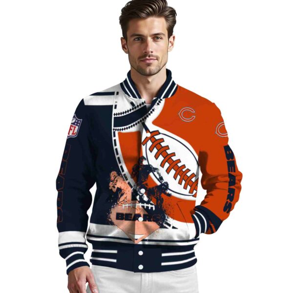 chicago bears baseball stitching orange white jacket high quality