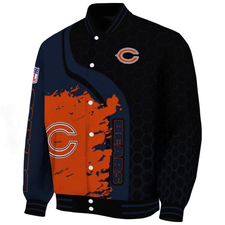 chicago bears hexagonal pattern blue black jacket best selling