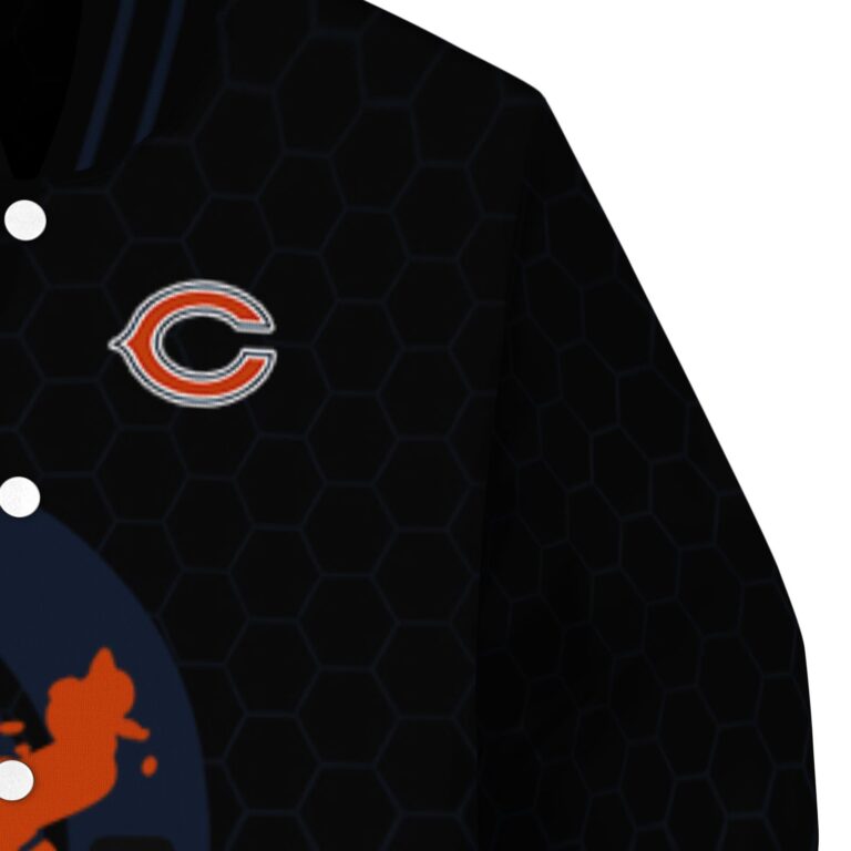 chicago bears hexagonal pattern blue black jacket premium grade