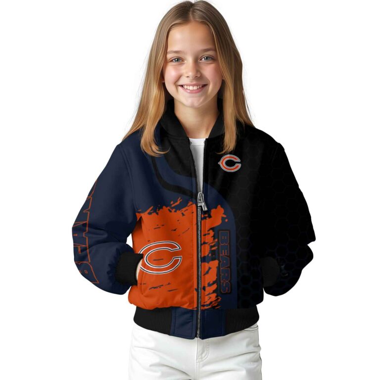 chicago bears hexagonal pattern blue black jacket top rated