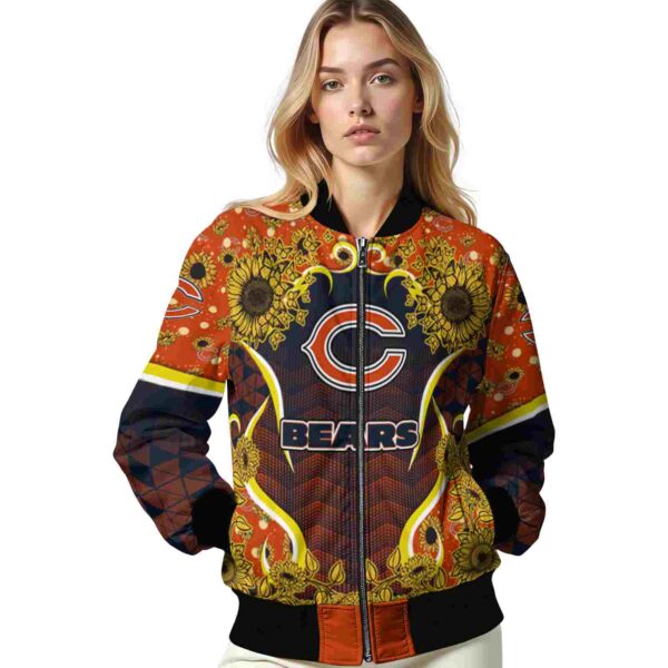 chicago bears sunflower bloom blue yellow jacket latest model