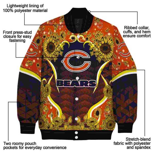 chicago bears sunflower bloom blue yellow jacket new arrival