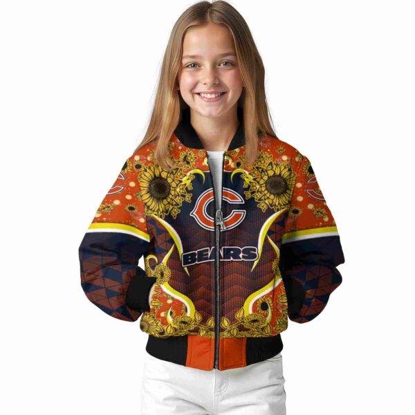 chicago bears sunflower bloom blue yellow jacket top rated