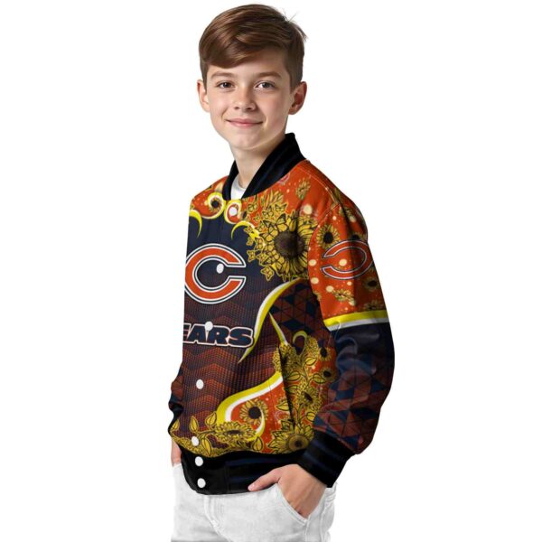 chicago bears sunflower bloom blue yellow jacket trendy