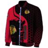 chicago blackhawks hexagonal pattern red black jacket best selling