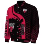 chicago bulls hexagonal pattern red black jacket best selling