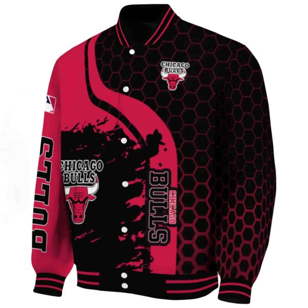 chicago bulls hexagonal pattern red black jacket best selling