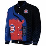 chicago cubs hexagonal pattern blue black jacket best selling