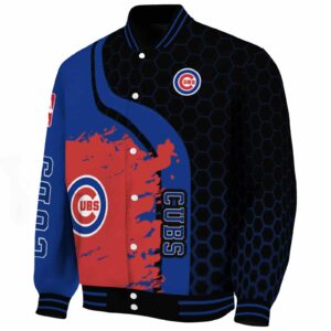 chicago cubs hexagonal pattern blue black jacket best selling
