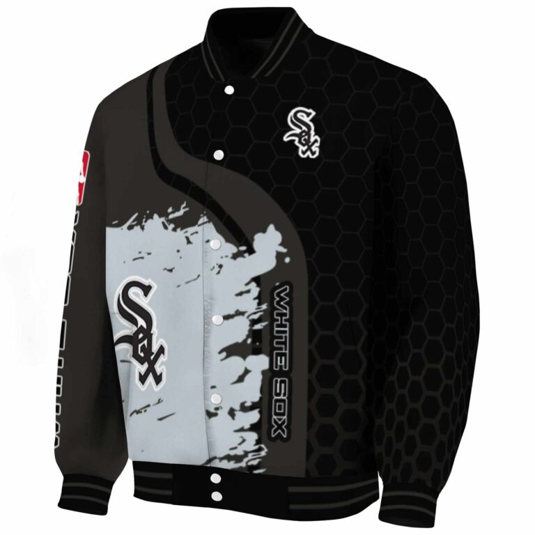 chicago white sox hexagonal pattern black jacket best selling