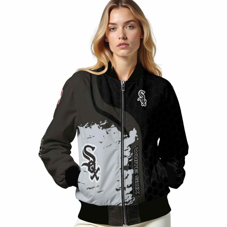 chicago white sox hexagonal pattern black jacket latest model