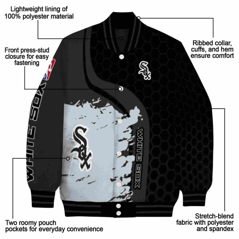 chicago white sox hexagonal pattern black jacket new arrival