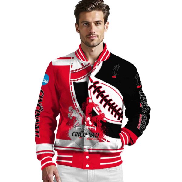 cincinnati bearcats baseball stitching black white jacket high quality