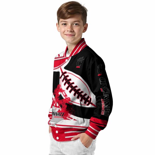 cincinnati bearcats baseball stitching black white jacket trendy