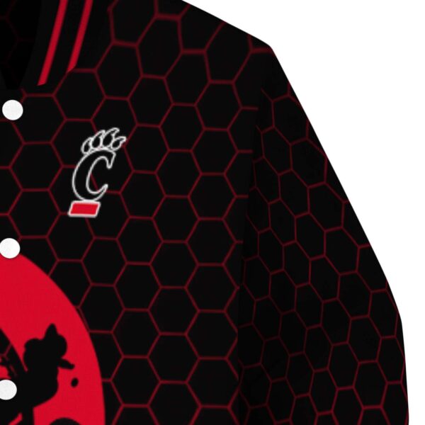 cincinnati bearcats hexagonal pattern red black jacket premium grade