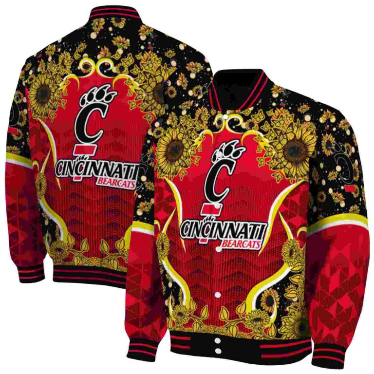 cincinnati bearcats sunflower bloom red yellow jacket fashion forward