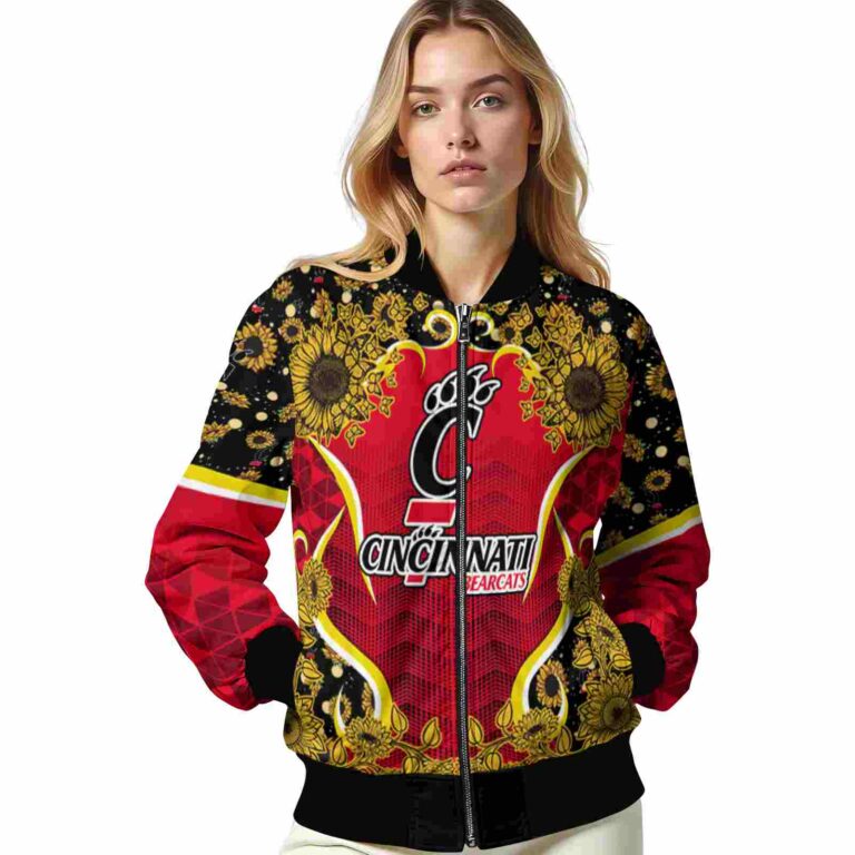 cincinnati bearcats sunflower bloom red yellow jacket latest model
