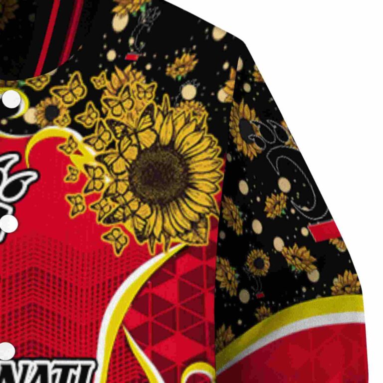 cincinnati bearcats sunflower bloom red yellow jacket premium grade