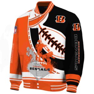 cincinnati bengals baseball stitching black white jacket best selling