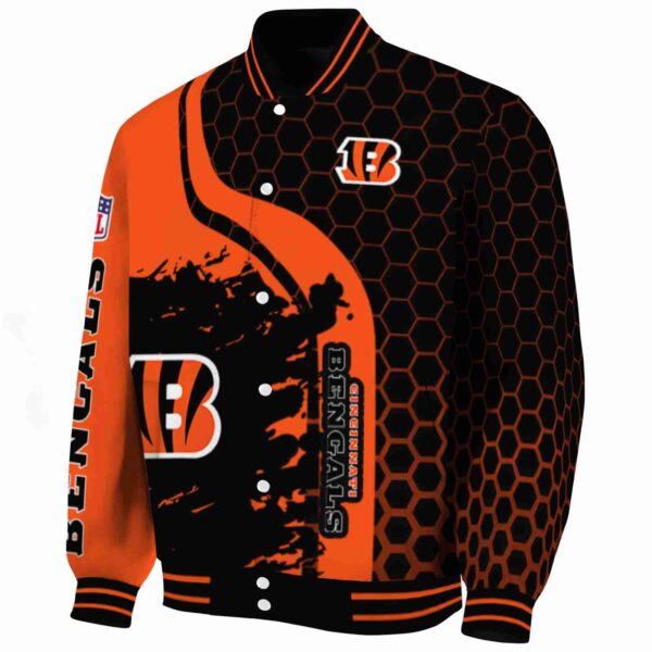 cincinnati bengals hexagonal pattern orange black jacket best selling