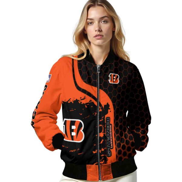 cincinnati bengals hexagonal pattern orange black jacket latest model