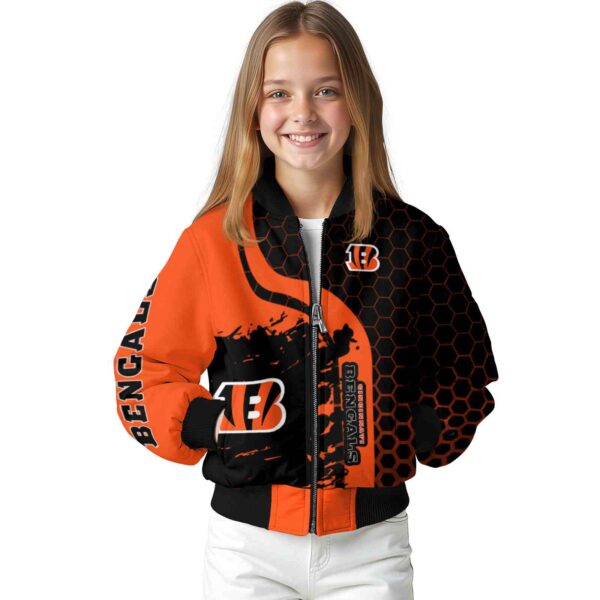 cincinnati bengals hexagonal pattern orange black jacket top rated