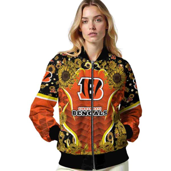 cincinnati bengals sunflower bloom orange yellow jacket latest model