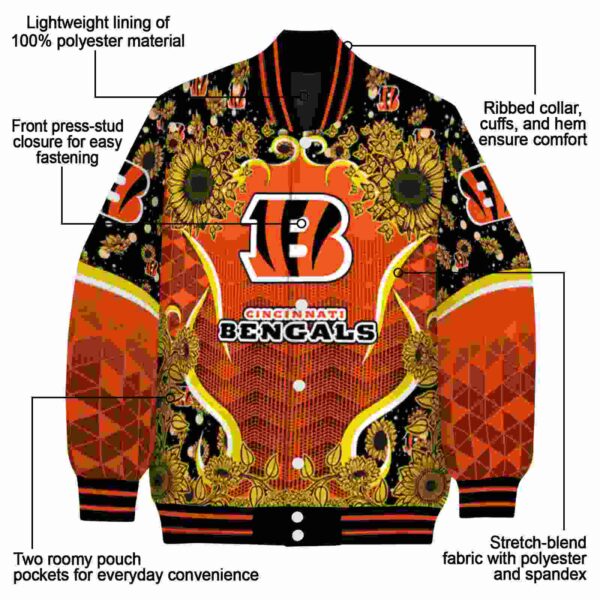cincinnati bengals sunflower bloom orange yellow jacket new arrival