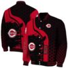 cincinnati reds hexagonal pattern red black jacket fashion forward