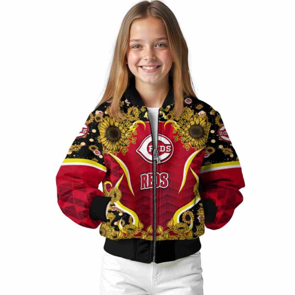 cincinnati reds sunflower bloom red yellow jacket top rated