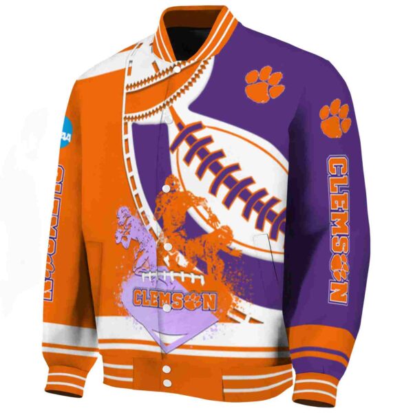 clemson tigers baseball stitching purple white jacket best selling