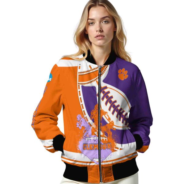 clemson tigers baseball stitching purple white jacket latest model
