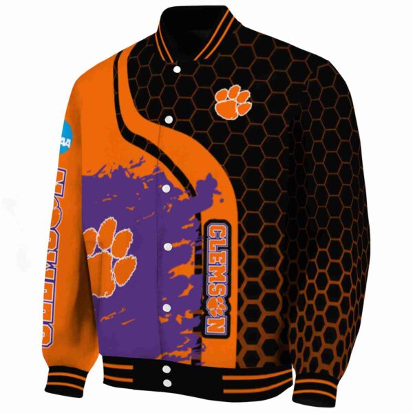 clemson tigers hexagonal pattern orange black jacket best selling