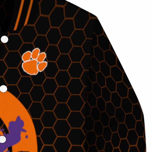 clemson tigers hexagonal pattern orange black jacket premium grade