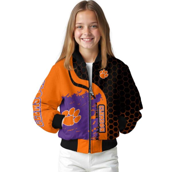 clemson tigers hexagonal pattern orange black jacket top rated