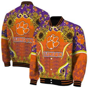 clemson tigers sunflower bloom orange yellow jacket fashion forward