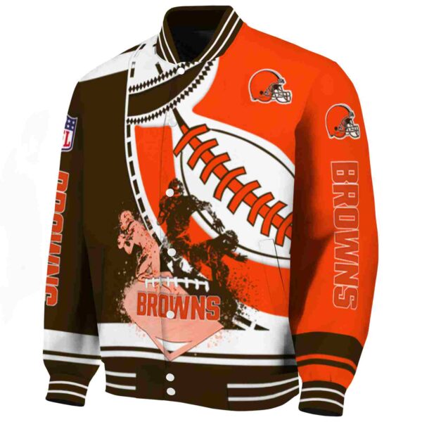 cleveland browns baseball stitching orange white jacket best selling