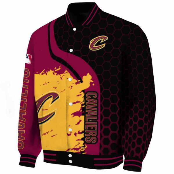 cleveland cavaliers hexagonal pattern wine black jacket best selling