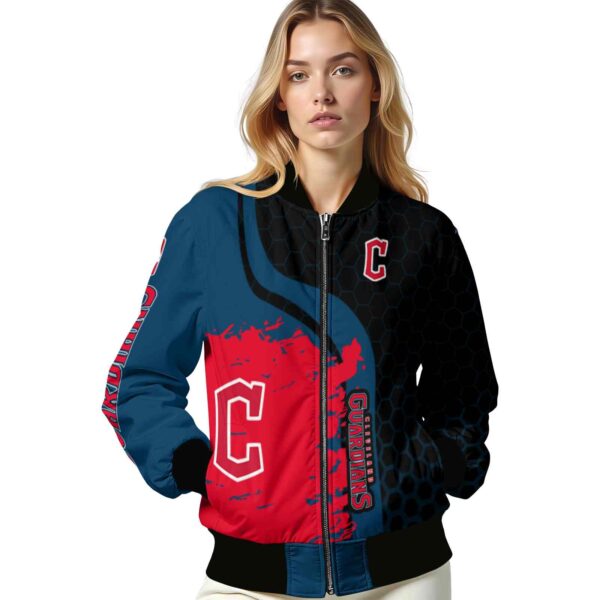 cleveland guardians hexagonal pattern navy blue black jacket latest model