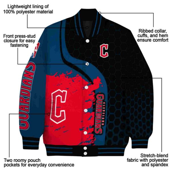 cleveland guardians hexagonal pattern navy blue black jacket new arrival