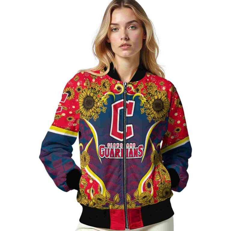 cleveland guardians sunflower bloom navy blue yellow jacket latest model