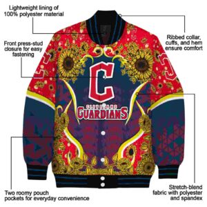 cleveland guardians sunflower bloom navy blue yellow jacket new arrival