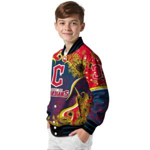 cleveland guardians sunflower bloom navy blue yellow jacket trendy