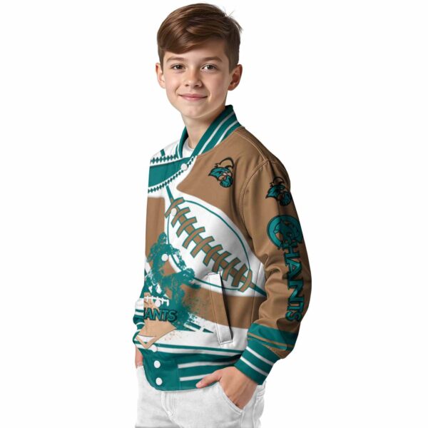 coastal carolina chanticleers baseball stitching gold white jacket trendy